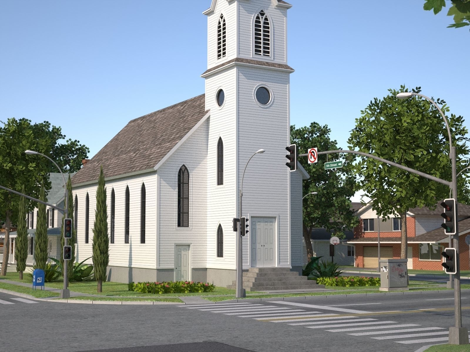 City Town KC10 Low-poly 3D model_19