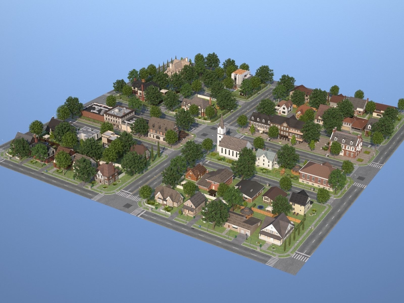 City Town KC10 Low-poly 3D model_7