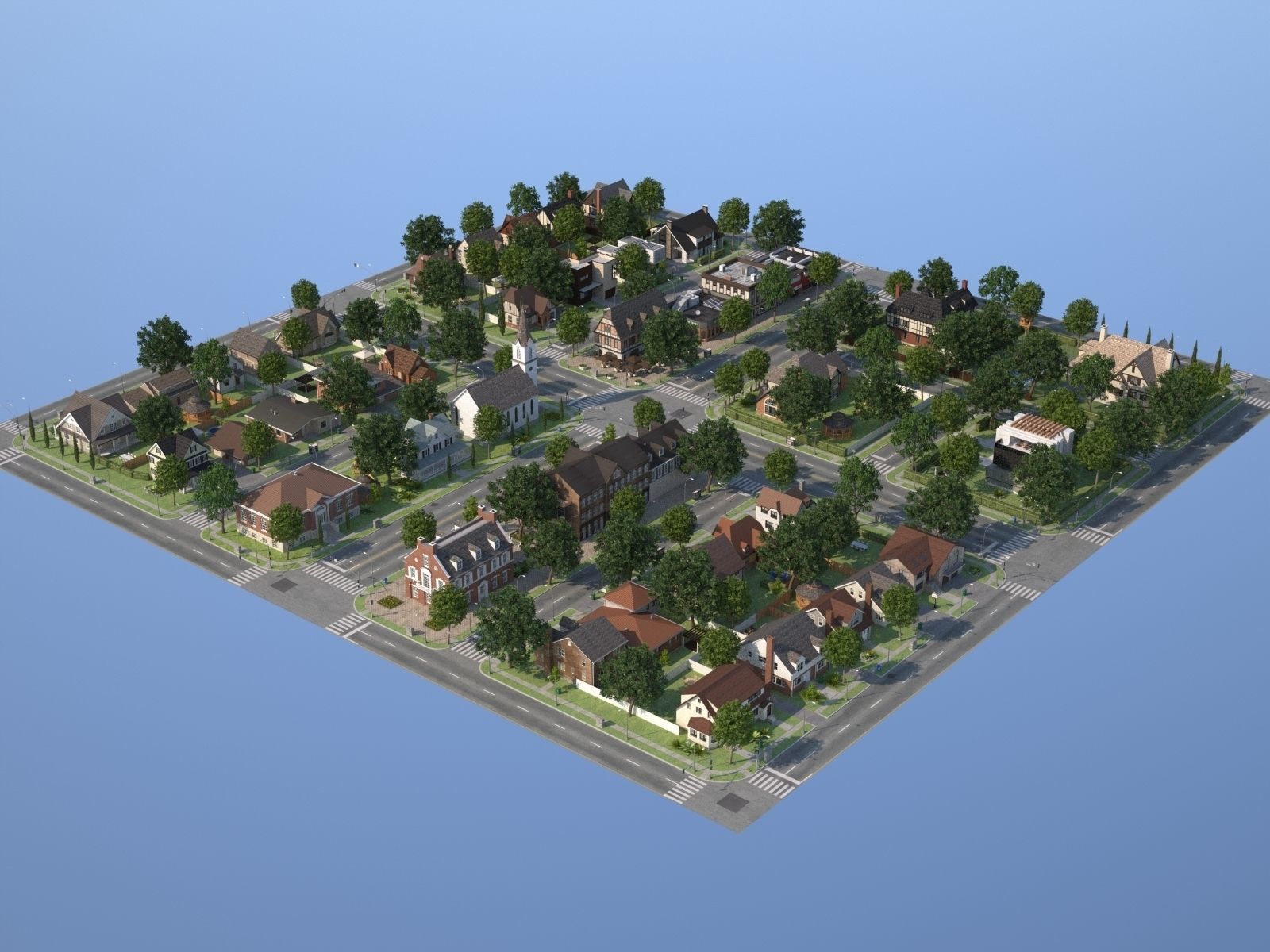 City Town KC10 Low-poly 3D model_1