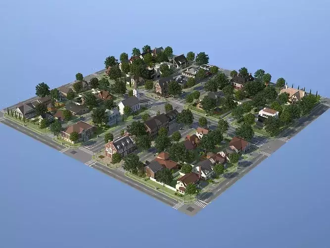 City Town KC10 Low-poly 3D model 2