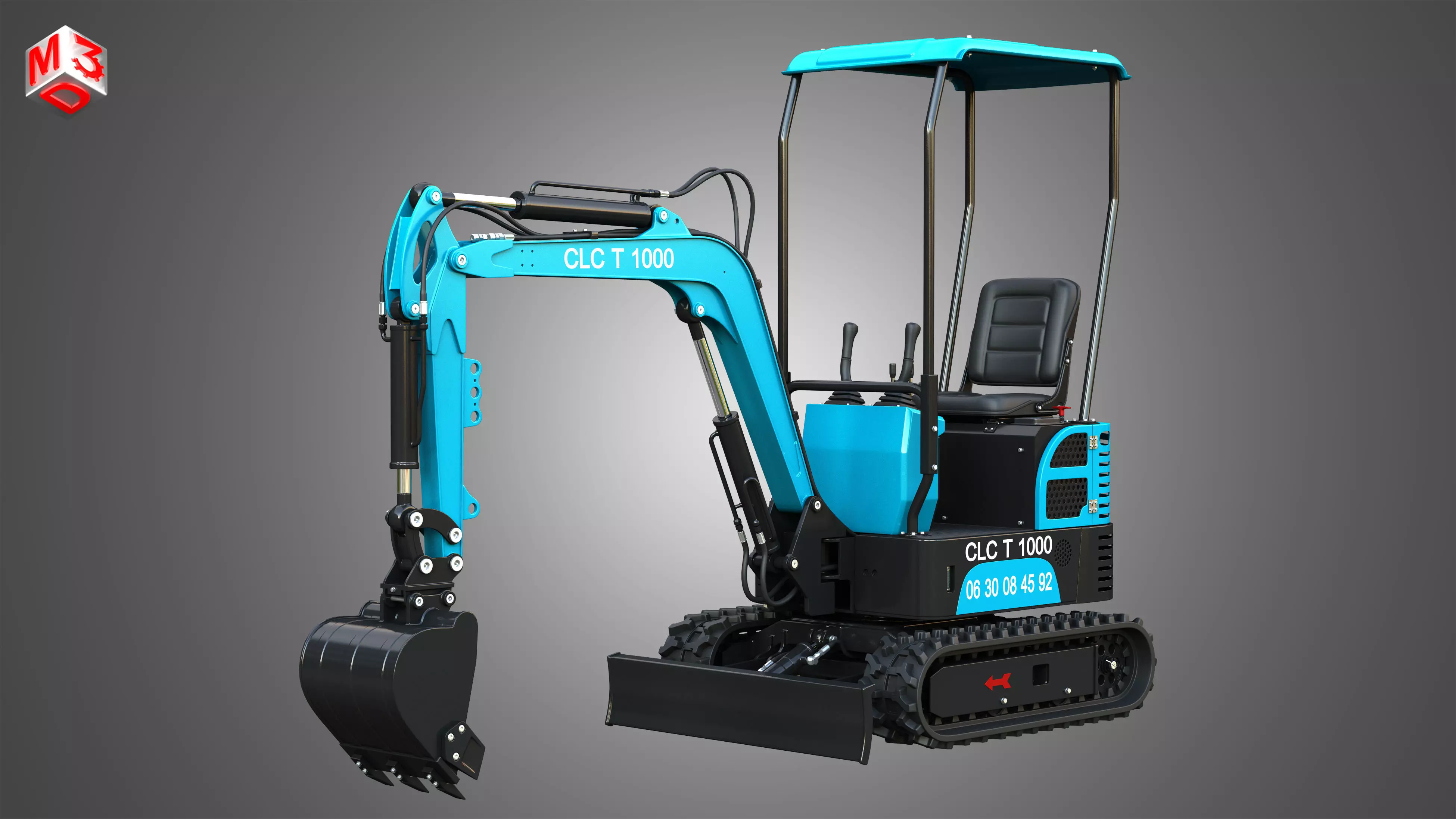 Mini Crawler Excavator 3D model