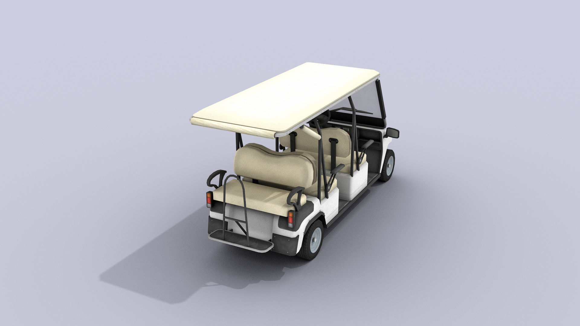 Golf Cart Low-poly 3D model_8