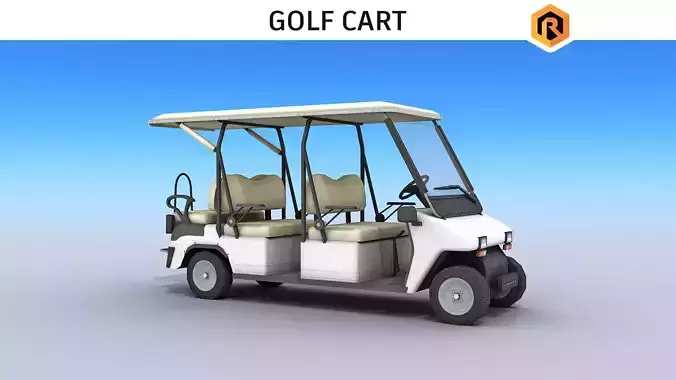 Golf Cart Low-poly 3D model