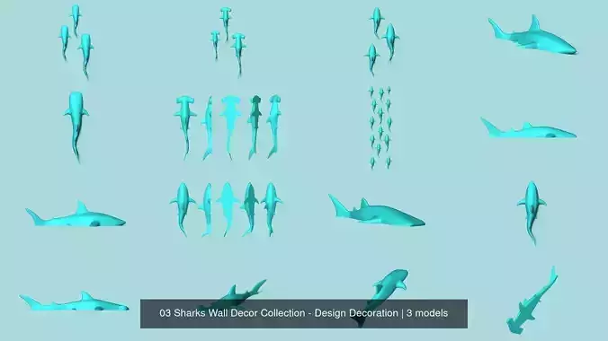 03 Sharks Wall Decor Collection - Design Decoration