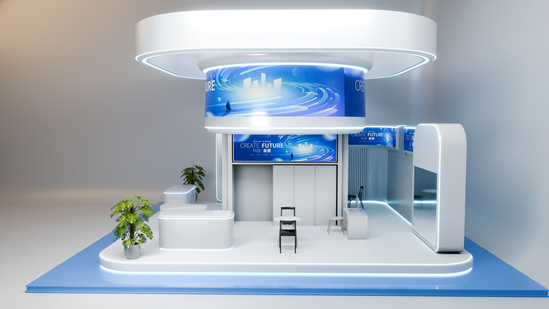 Modern Exhibition Booth 3D Model Trade Show Stand 3D model 3D model_1