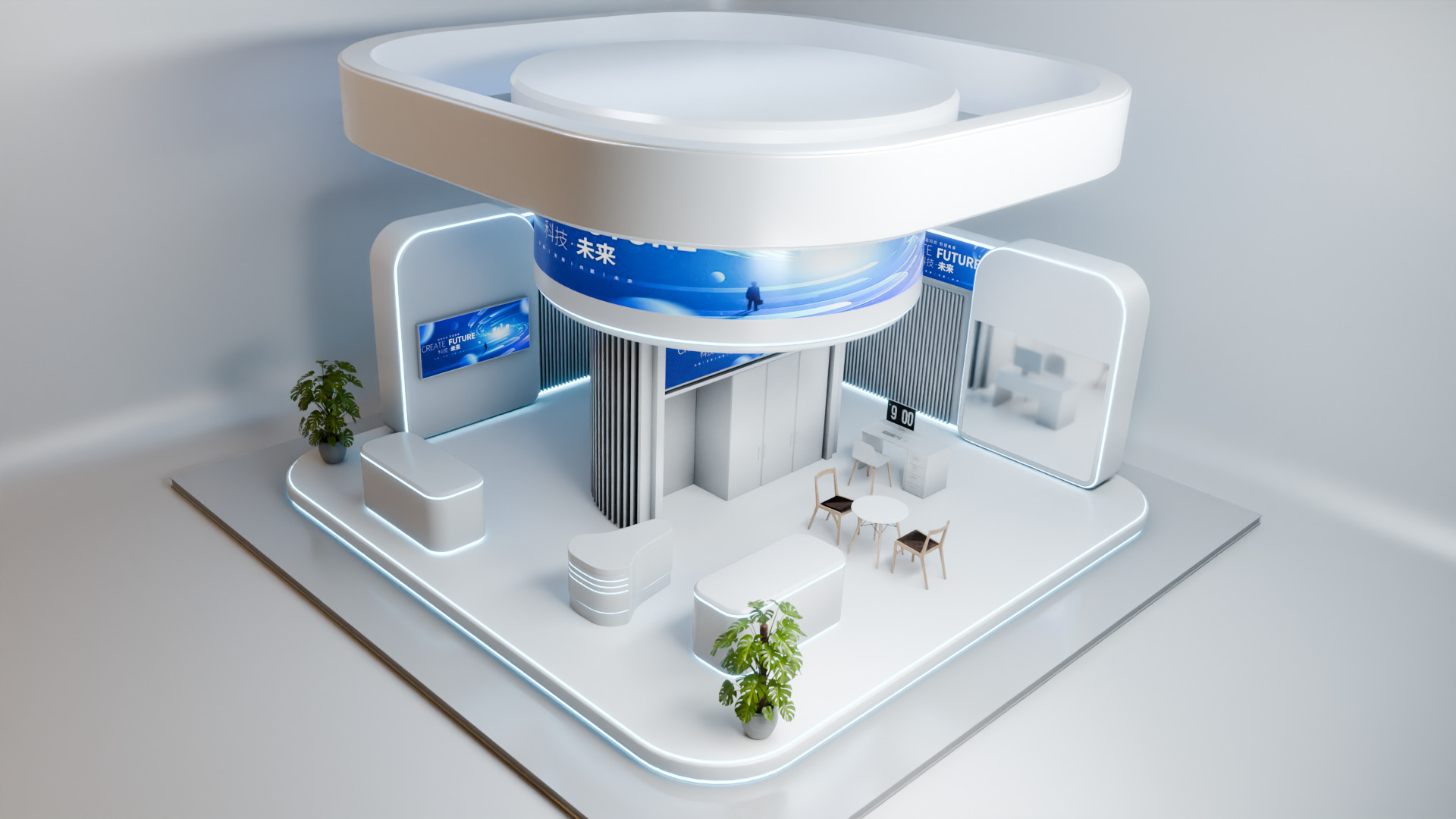 Modern Exhibition Booth 3D Model Trade Show Stand 3D model 3D model_2