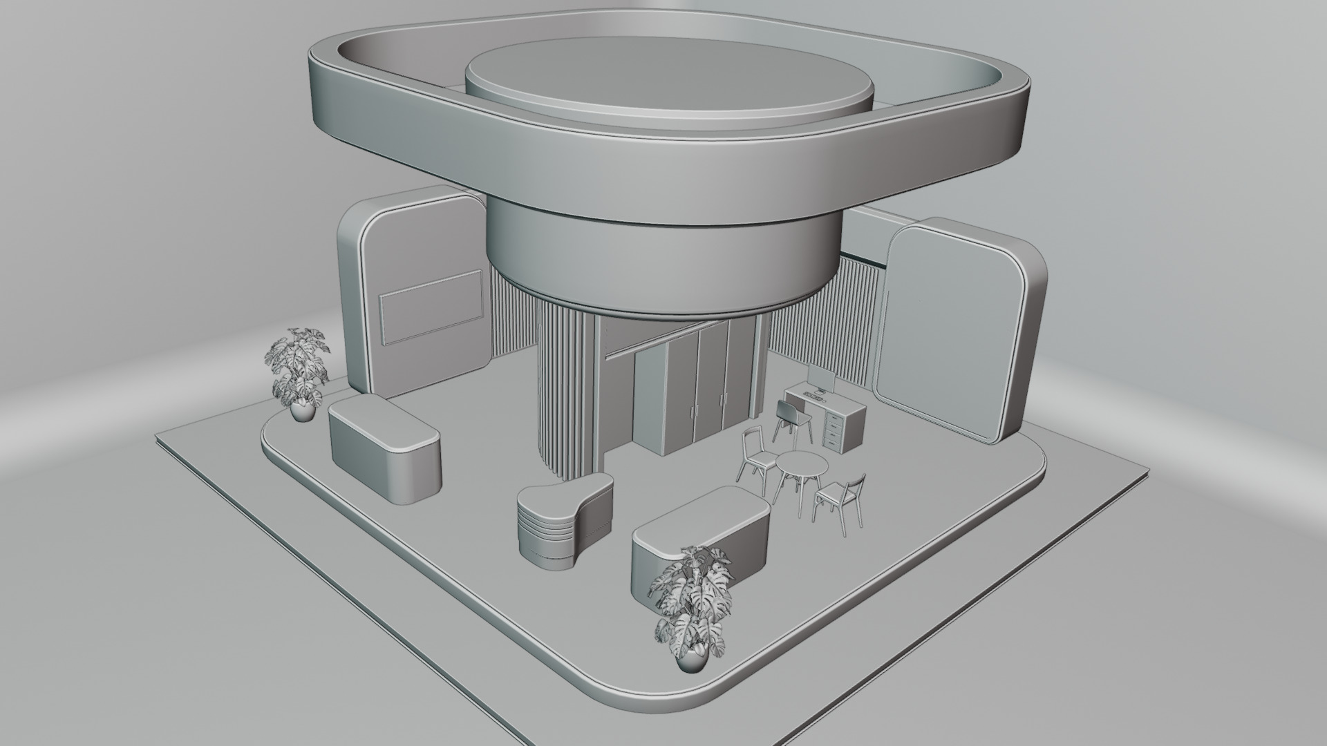 Modern Exhibition Booth 3D Model Trade Show Stand 3D model 3D model_10