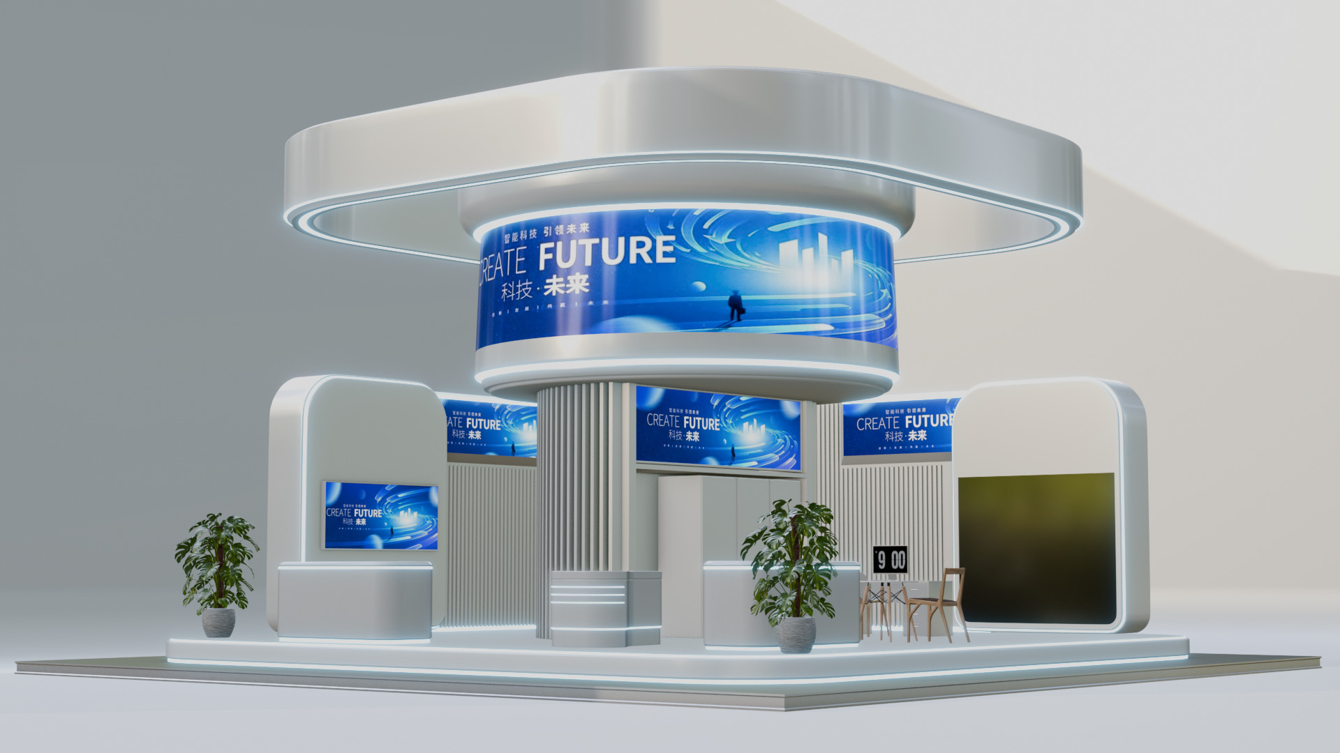 Modern Exhibition Booth 3D Model Trade Show Stand 3D model 3D model_7