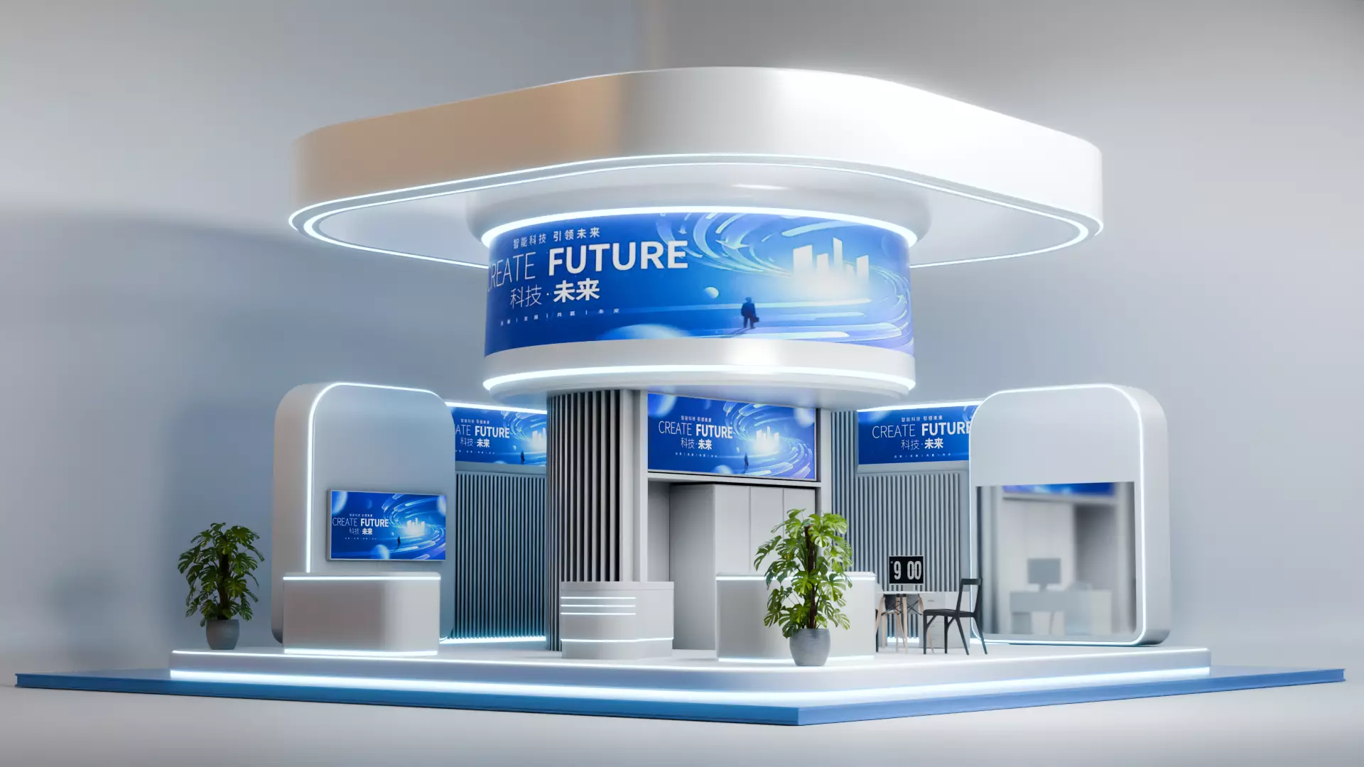 Modern Exhibition Booth 3D Model Trade Show Stand 3D model 3D model_0