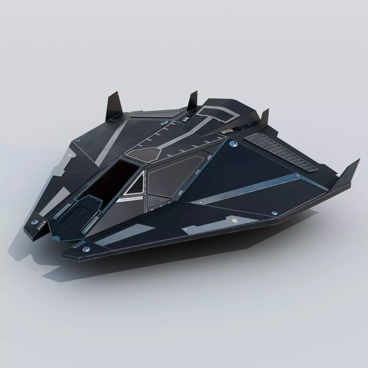 Futuristic Spaceship Low-poly 3D model