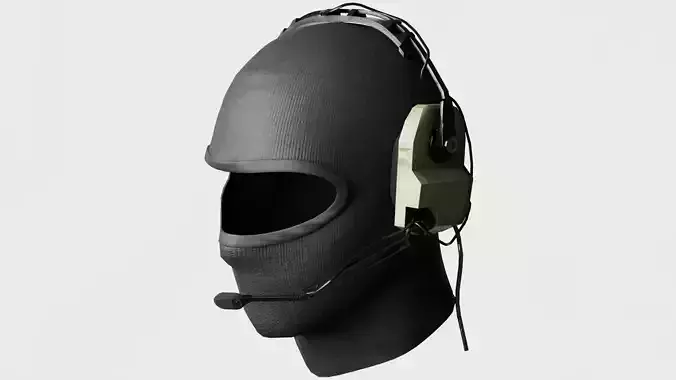 military balaclava and headset Free low-poly 3D model