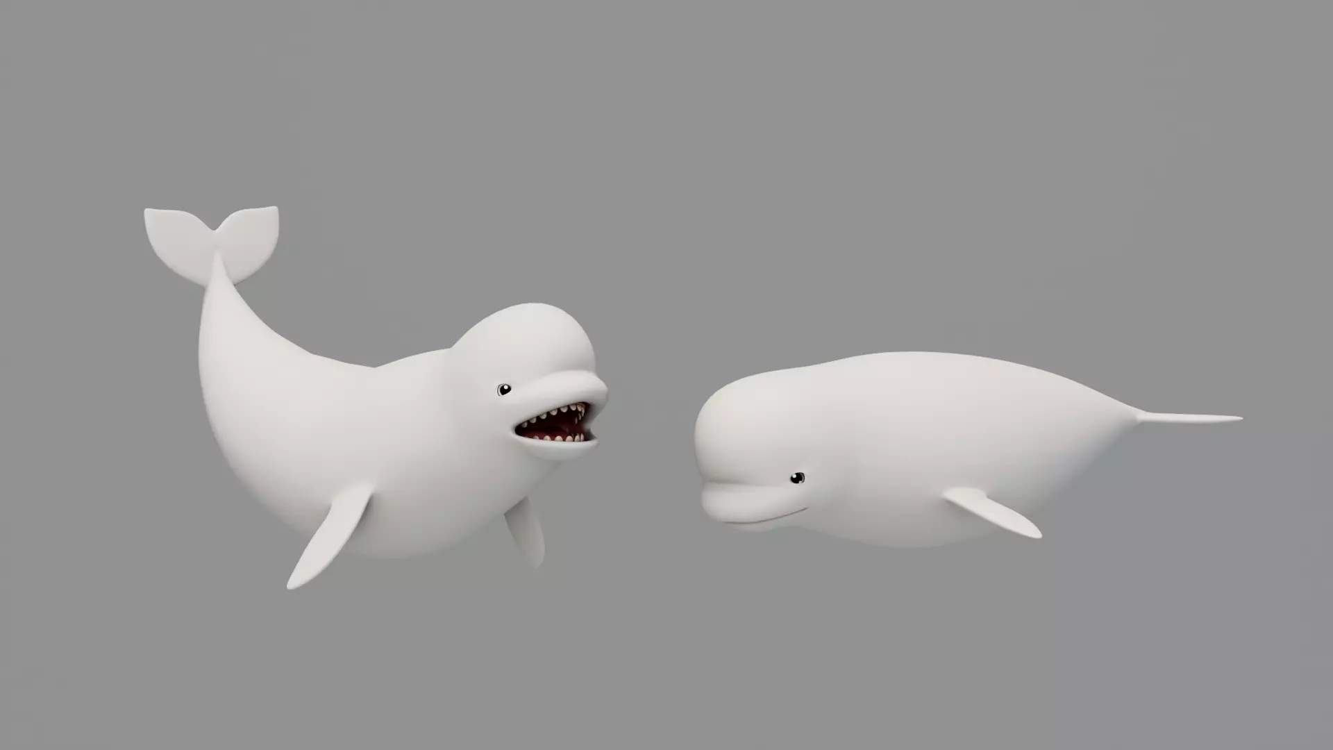 Rigged Cartoon Beluga Whale 3D model_0