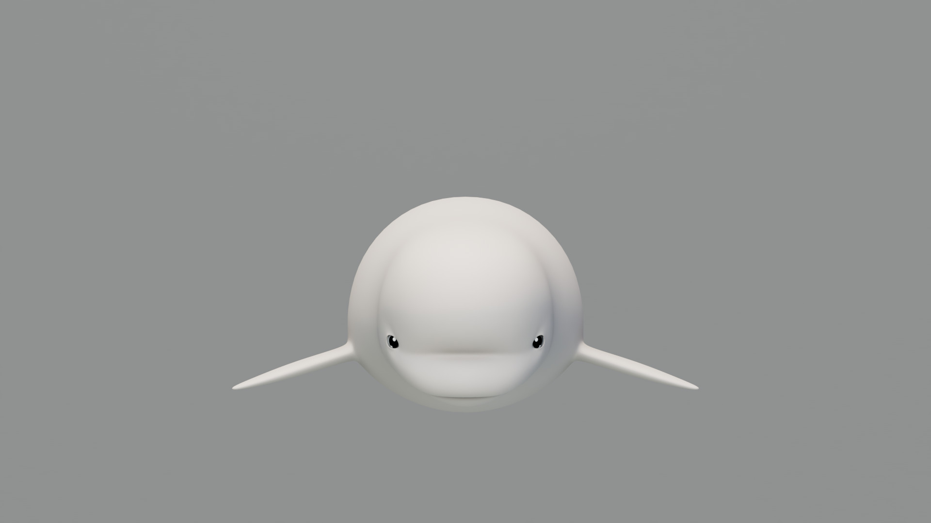 Rigged Cartoon Beluga Whale 3D model_1