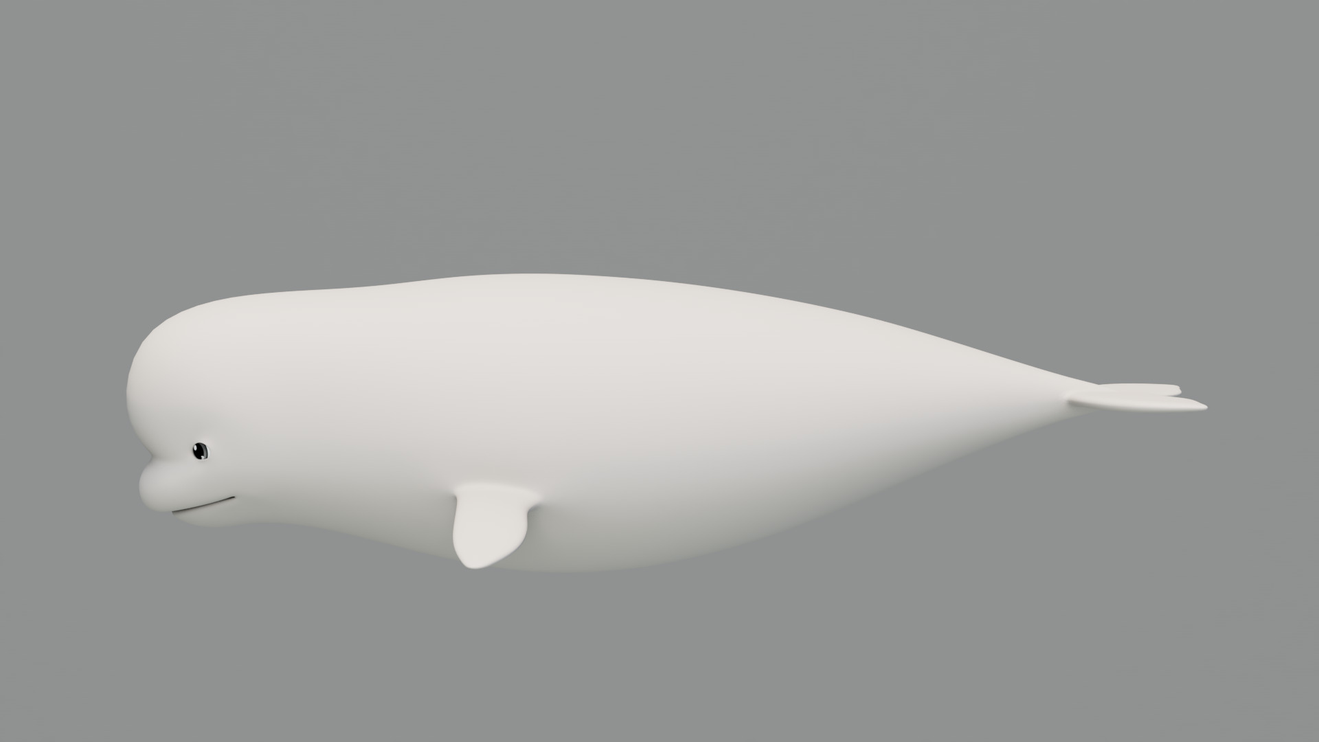 Rigged Cartoon Beluga Whale 3D model_3