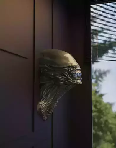 Wallmorph Xenomount Biomechanical Horror Wall Sculpture  