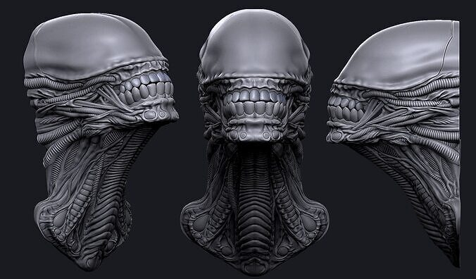  Wallmorph Xenomount - Biomechanical Wall Sculpture 3D print model