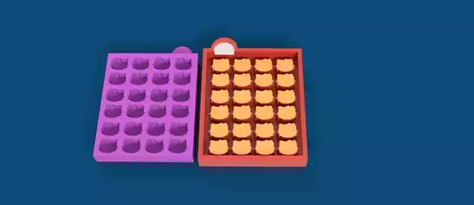 24 Cavity Hello Kitty Wax Melt Mold 3D print model