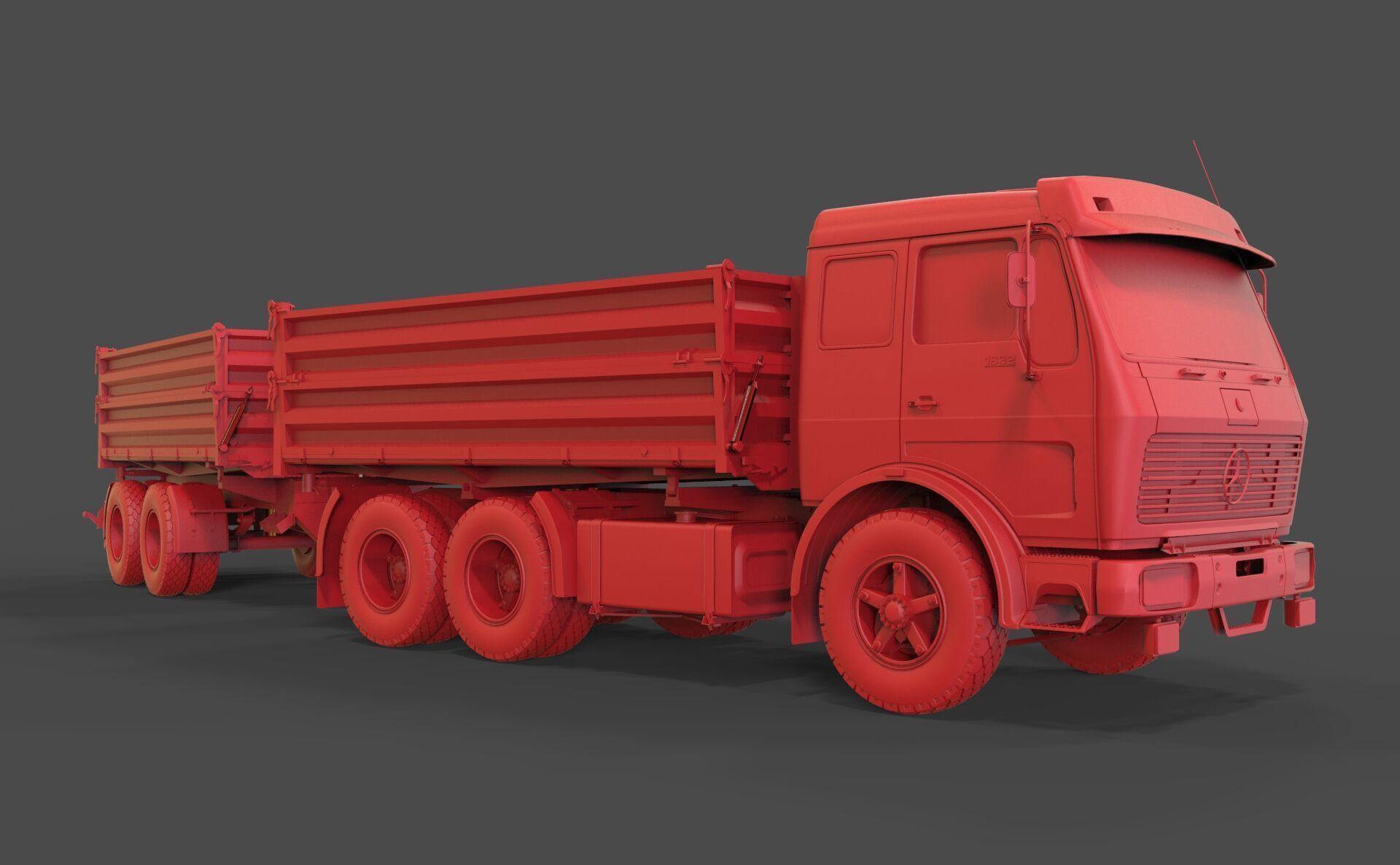Mercedes-Benz NG 1632 with trailer 3D print model_1