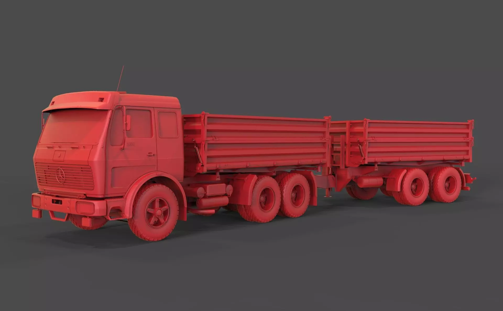 Mercedes-Benz NG 1632 with trailer 3D print model_0