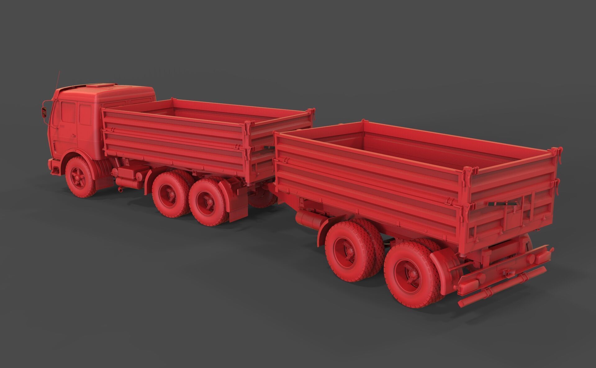Mercedes-Benz NG 1632 with trailer 3D print model_4