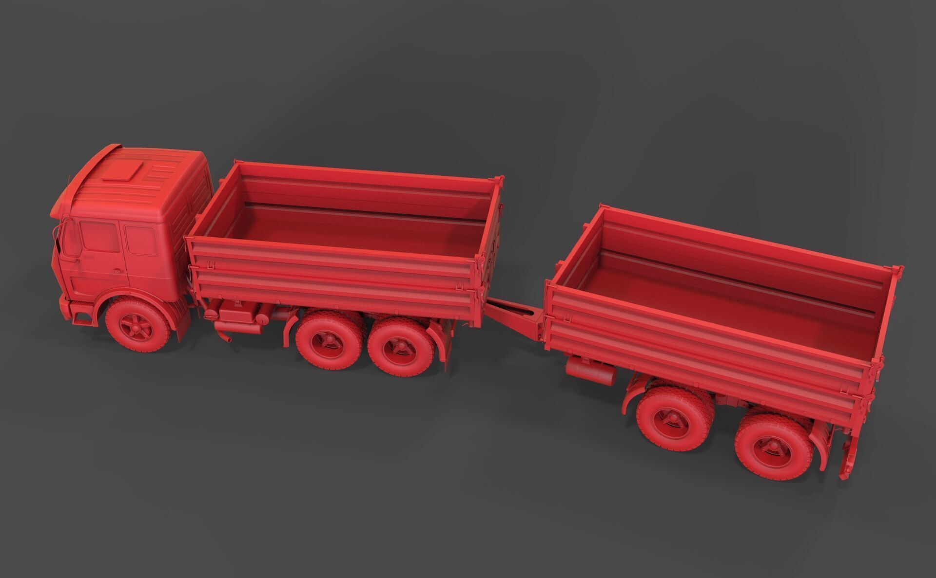 Mercedes-Benz NG 1632 with trailer 3D print model_5