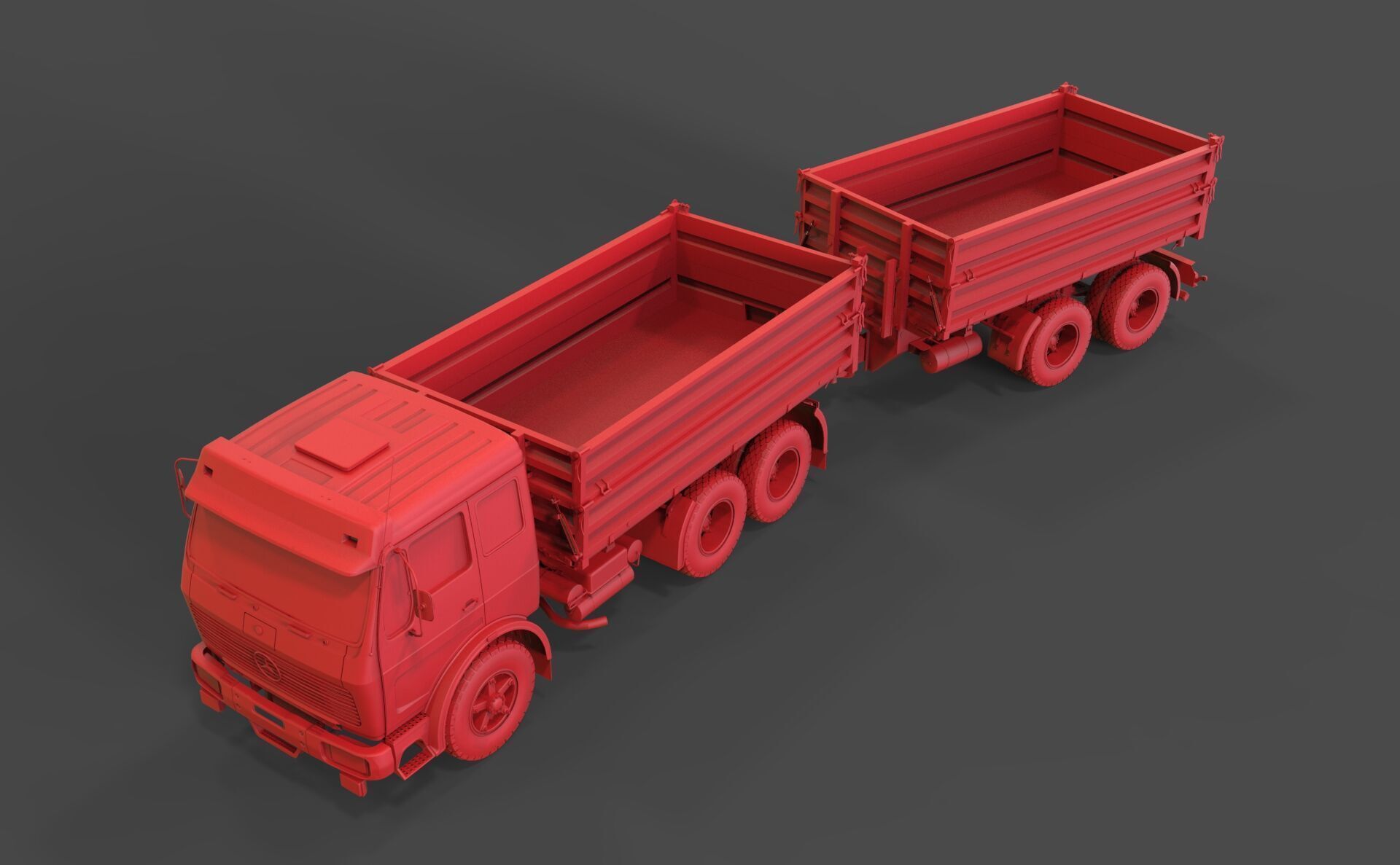 Mercedes-Benz NG 1632 with trailer 3D print model_6