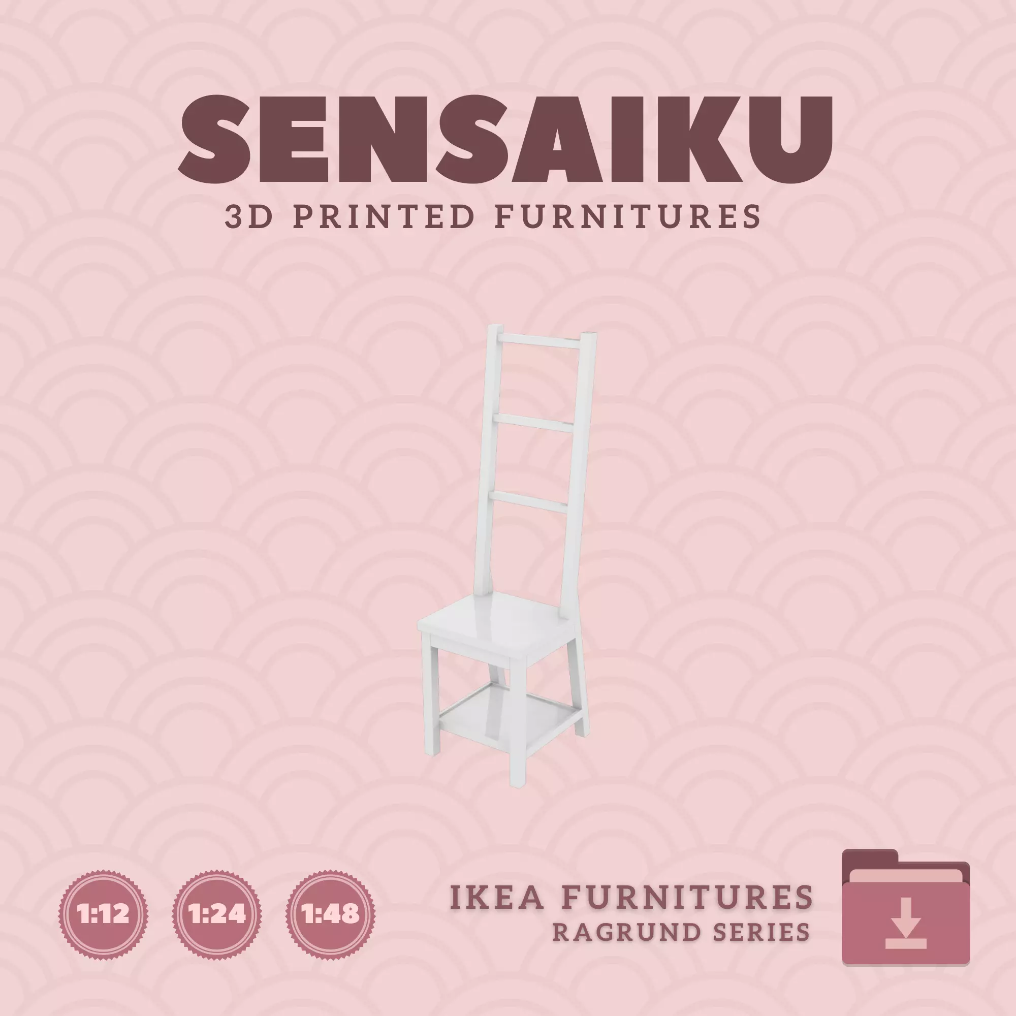 RAGRUND Chair with Towel Rack for Dollhouse - IKEA - 3D Print 3D print model