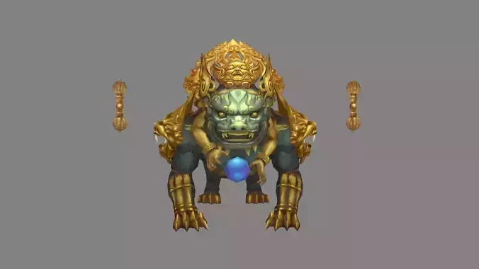 Cartoon Bronze Beast - Taotie mount