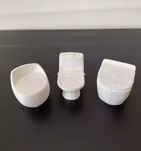 3 Pack Toilet 3D Printable Mini Toilets for Dioramas Dollhouses 3D print model