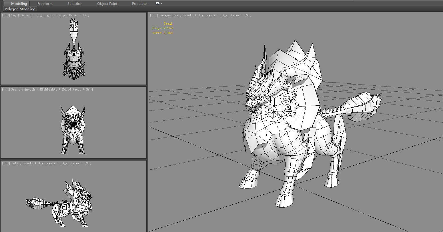 Fire Qilin - Fiery Kirin Mount Low-poly 3D model_6