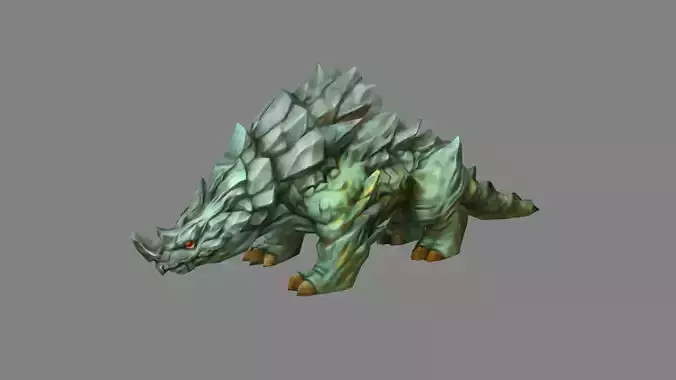 Cartoon Stone Rhino Monster