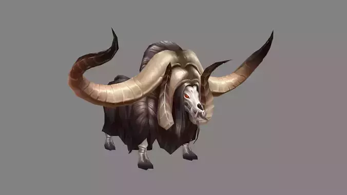 Skeletal Yak Monster - skull bull