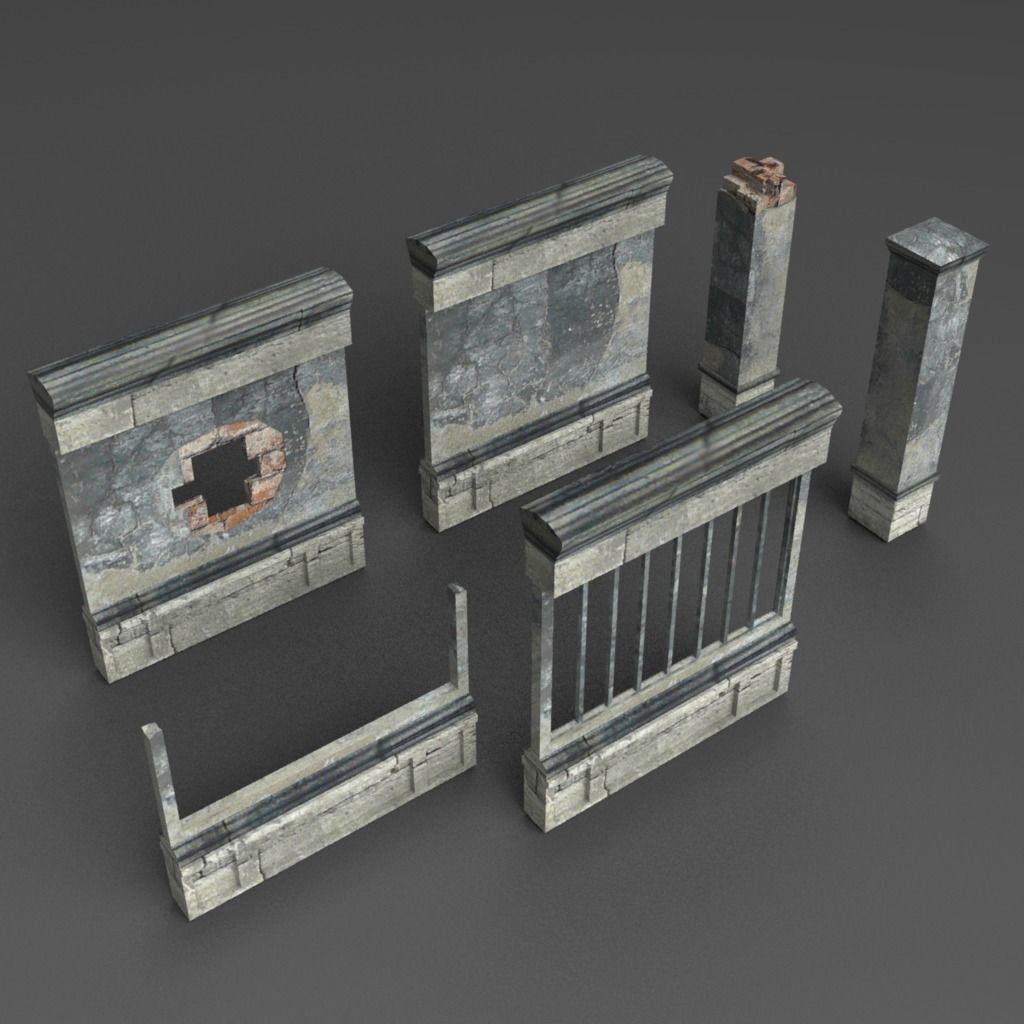Crypt pack Low-poly 3D model_4