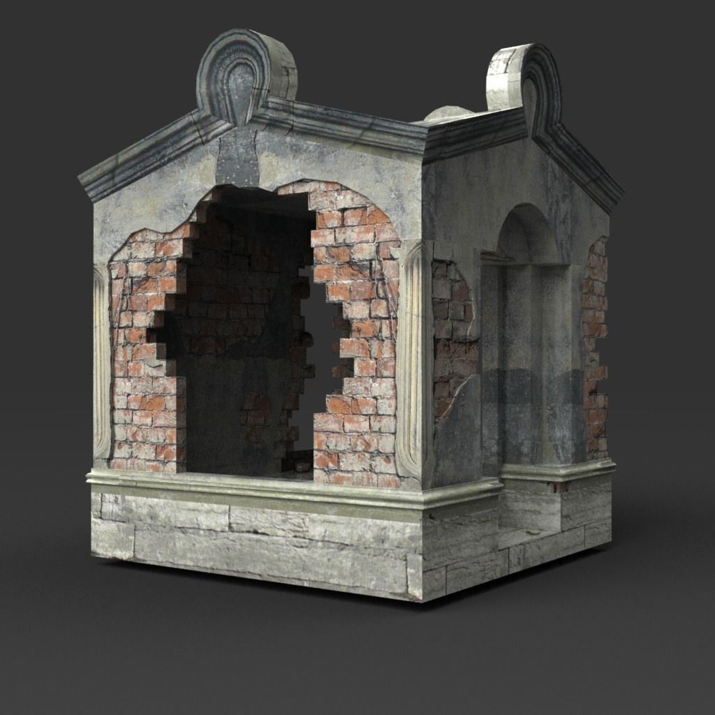Crypt pack Low-poly 3D model_1