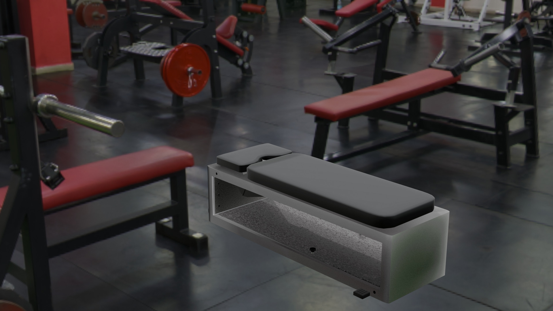 Flat Workout Bench Free 3D model_10