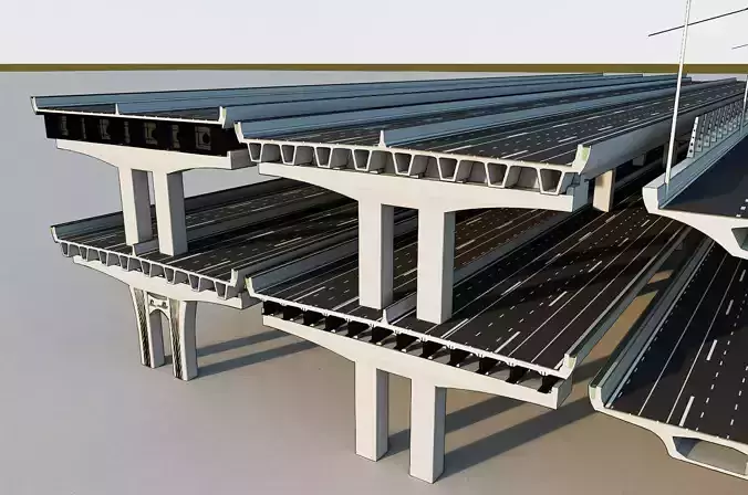 Highway Interchange 3D model 3D model