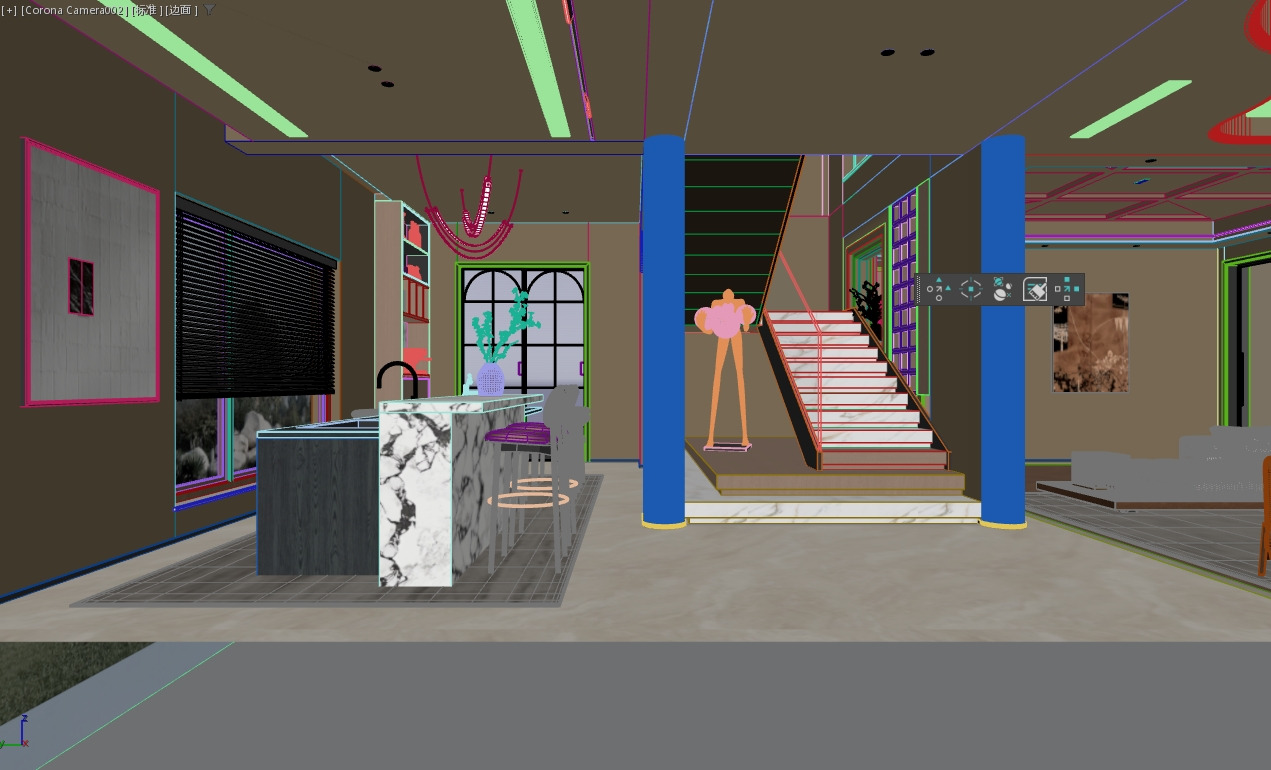 The first-floor vaulted living room 3D model_12