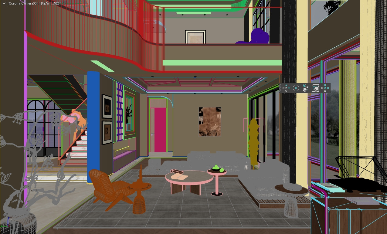 The first-floor vaulted living room 3D model_13