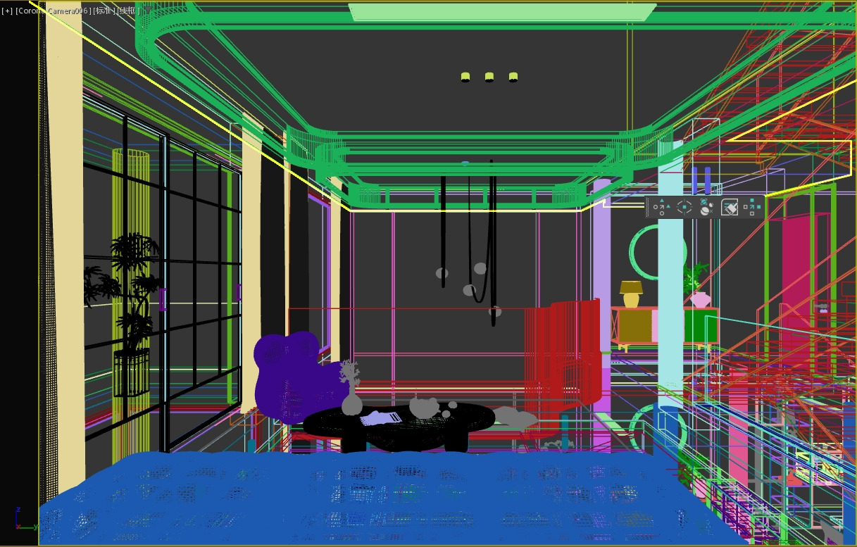 The first-floor vaulted living room 3D model_10