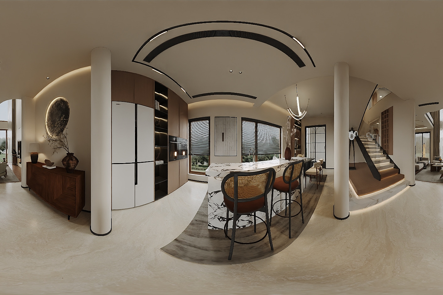 The first-floor vaulted living room 3D model_4