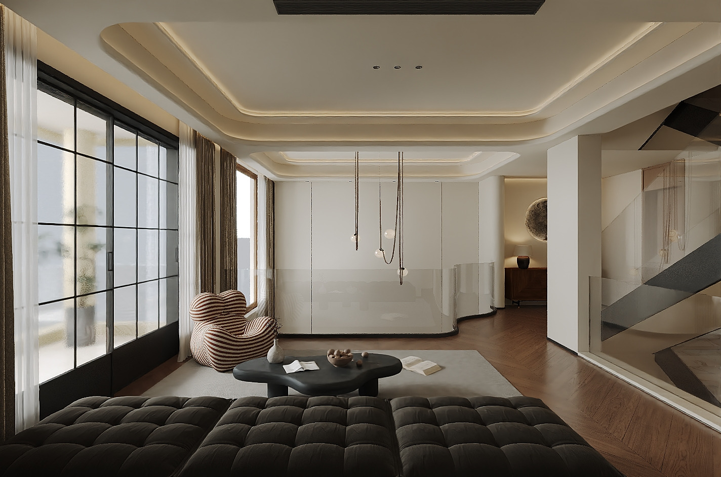 The first-floor vaulted living room 3D model_3