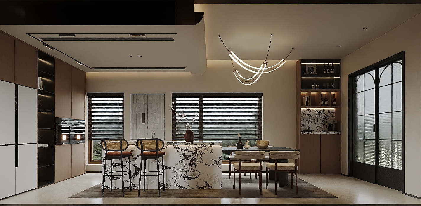 The first-floor vaulted living room 3D model_1