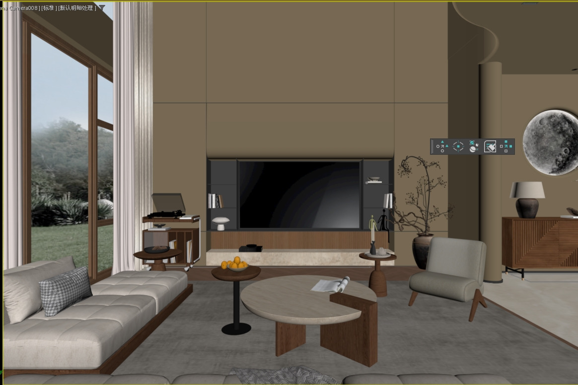 The first-floor vaulted living room 3D model_6
