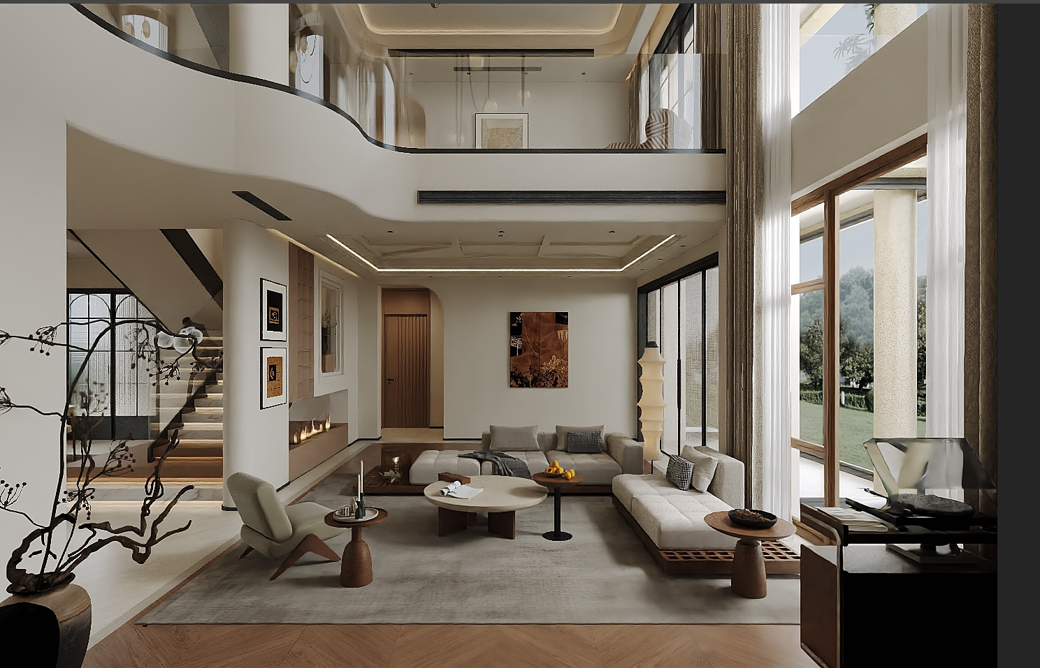 The first-floor vaulted living room 3D model_0