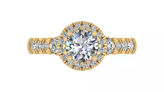 Elegant Round-Cut Blue Gemstone Engagement Ring