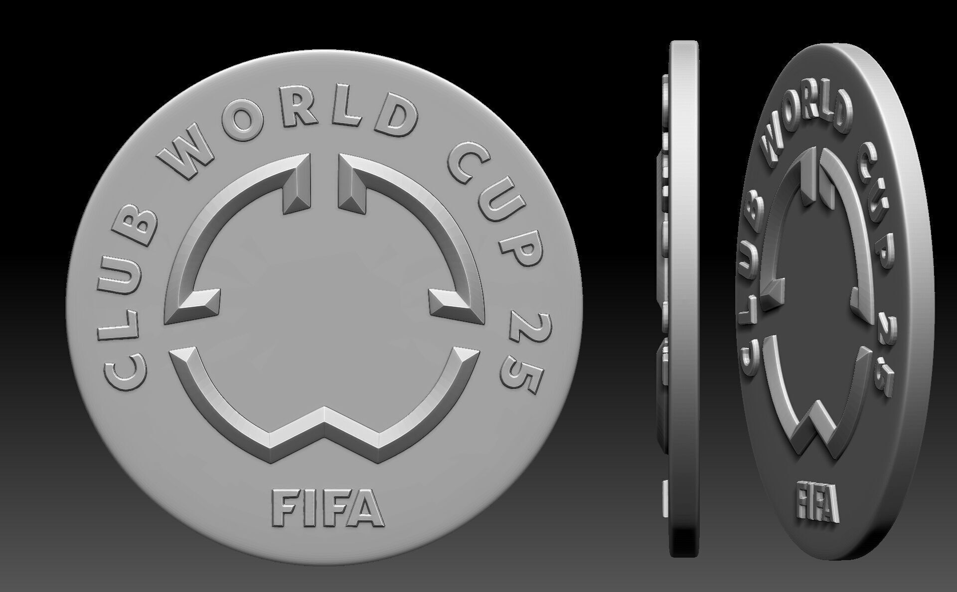 FIFA Club World Cup 2025 logo for 3D printing -- 2 versions 3D print model_2