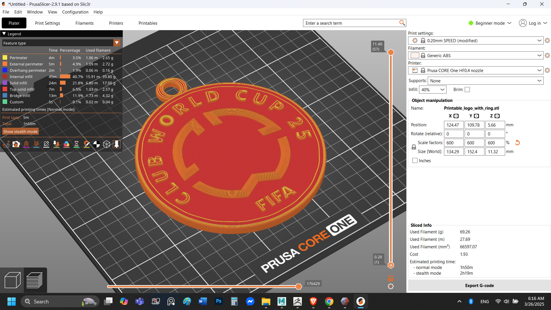 FIFA Club World Cup 2025 logo for 3D printing -- 2 versions 3D print model_4