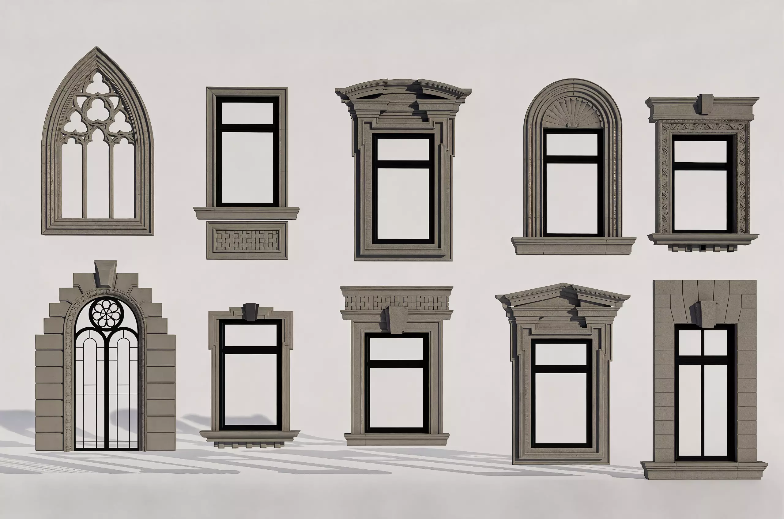 Windows Collection 3D model Low-poly 3D model_0