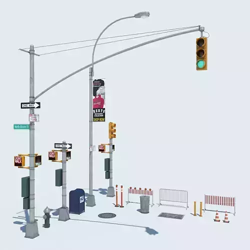 NYC Street Elements 3D model