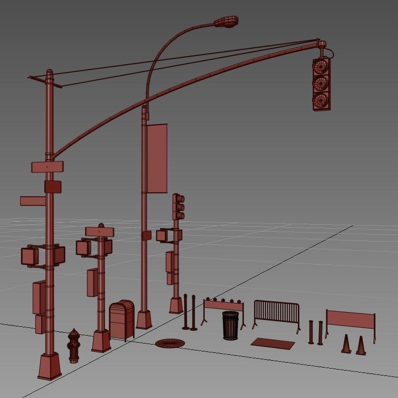 NYC Street Elements 3D model_14